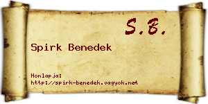 Spirk Benedek névjegykártya